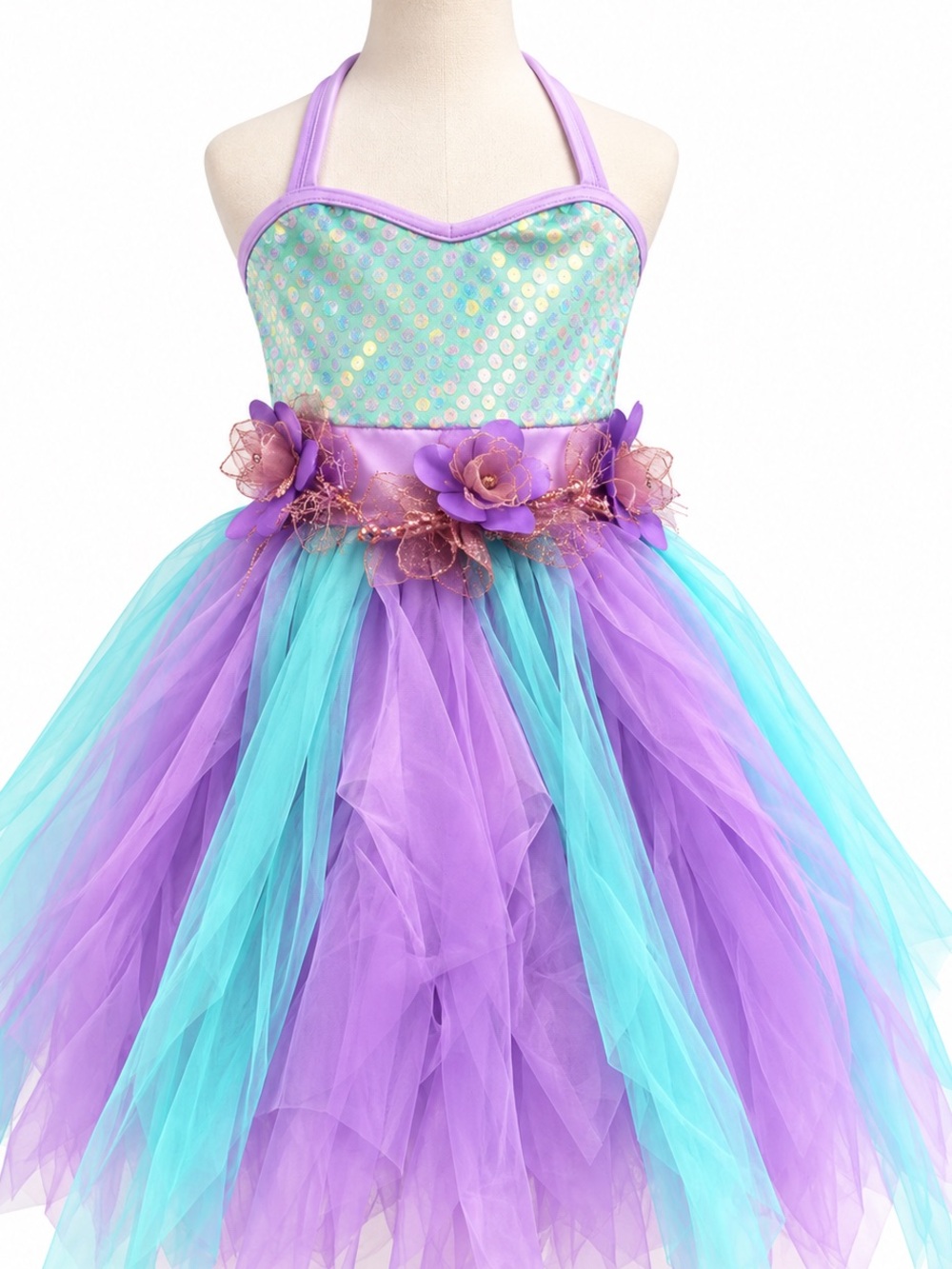 A Wish Come True Dance Costume Halloween Fairy Mermaid Dance Dress Size ISC 6-8